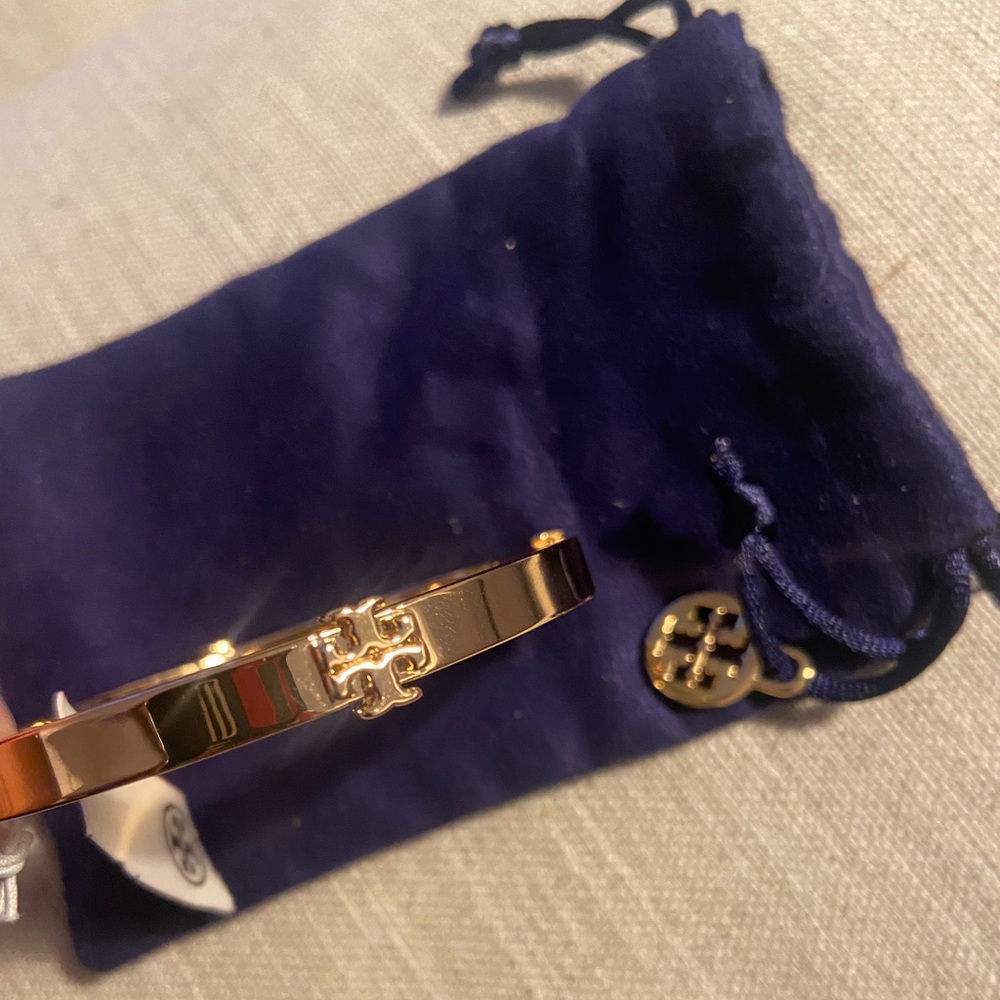 Tory Burch gold tone logo bangle style 49410